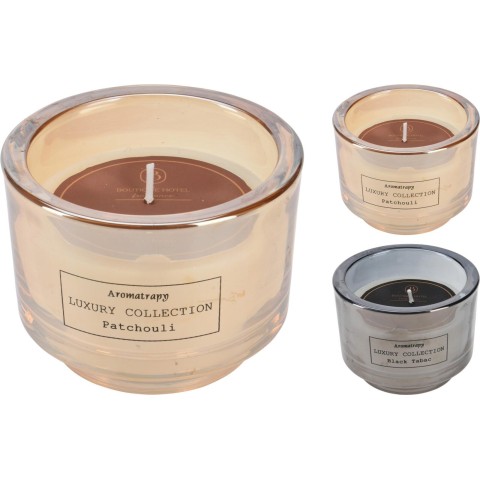 CANDELA IN VETRO 9CM 2ASS